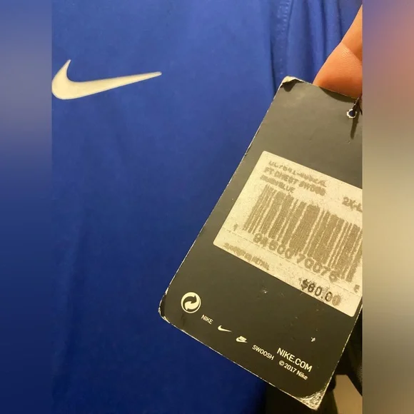 Nike Men's Blue and Gray Polo Shirt - Picture 4 of 11